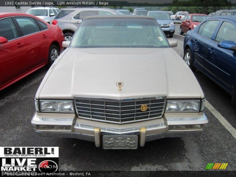 Light Antelope Metallic / Beige 1992 Cadillac DeVille Coupe
