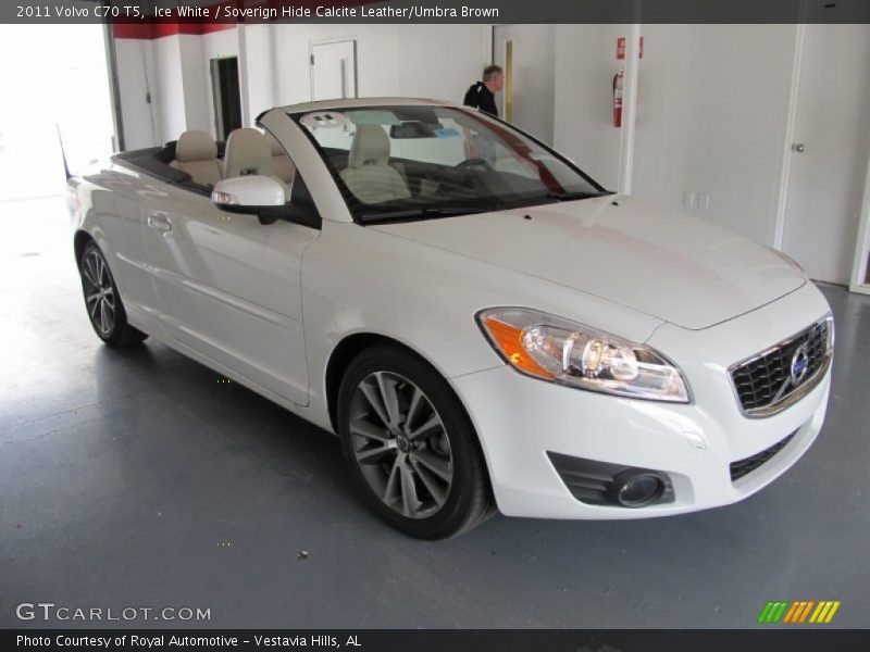 Ice White / Soverign Hide Calcite Leather/Umbra Brown 2011 Volvo C70 T5