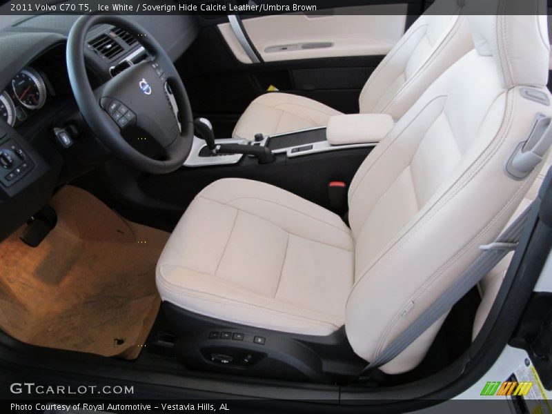Ice White / Soverign Hide Calcite Leather/Umbra Brown 2011 Volvo C70 T5