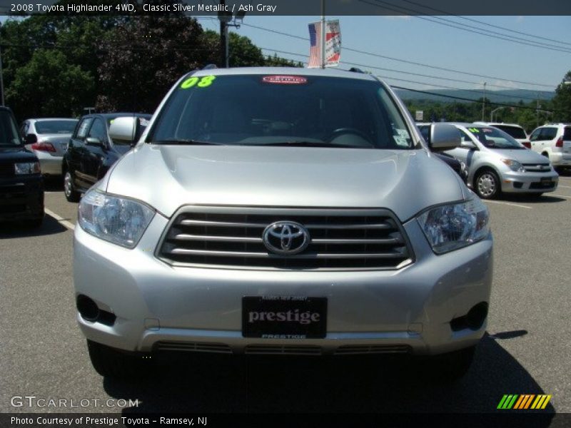 Classic Silver Metallic / Ash Gray 2008 Toyota Highlander 4WD
