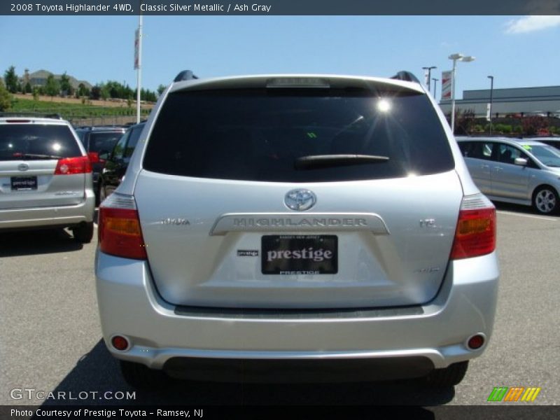 Classic Silver Metallic / Ash Gray 2008 Toyota Highlander 4WD