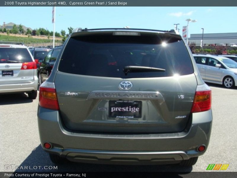 Cypress Green Pearl / Sand Beige 2008 Toyota Highlander Sport 4WD