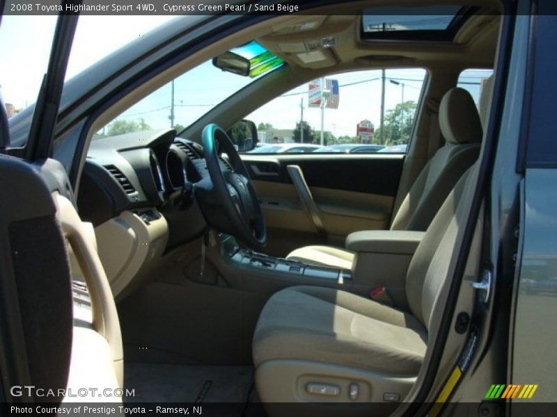 Cypress Green Pearl / Sand Beige 2008 Toyota Highlander Sport 4WD