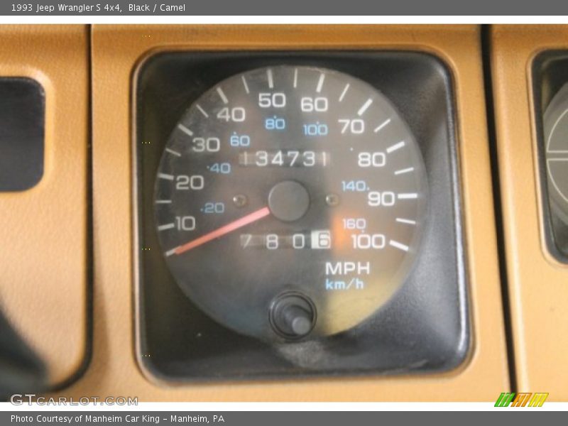 Black / Camel 1993 Jeep Wrangler S 4x4