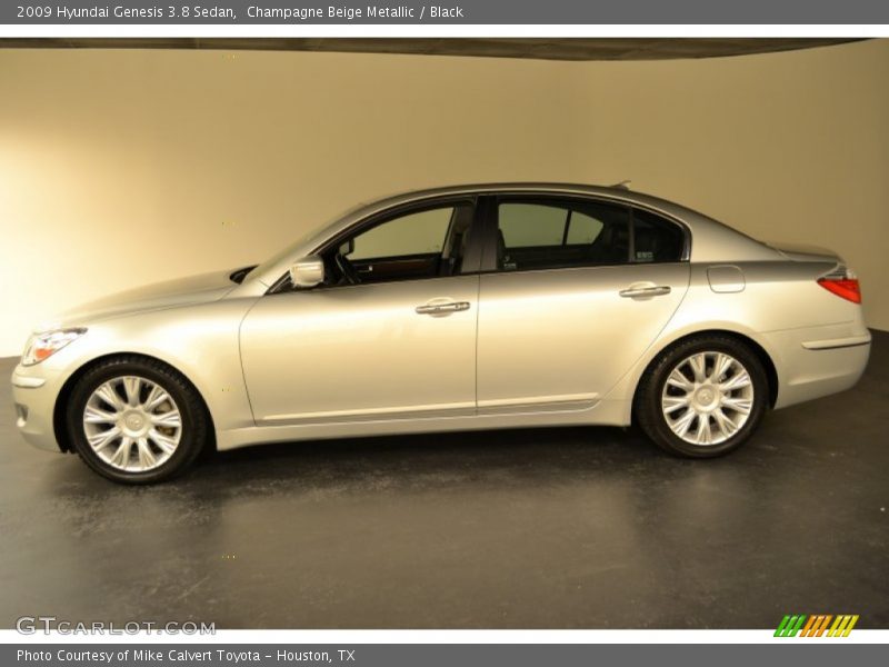 Champagne Beige Metallic / Black 2009 Hyundai Genesis 3.8 Sedan
