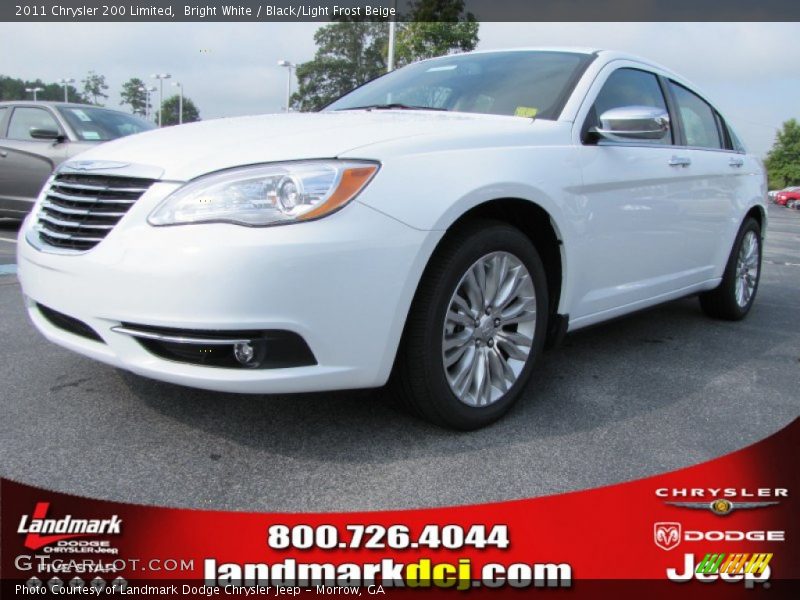Bright White / Black/Light Frost Beige 2011 Chrysler 200 Limited