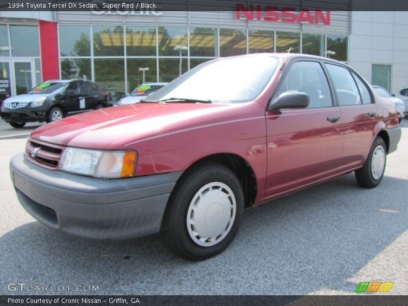 Super Red / Black 1994 Toyota Tercel DX Sedan