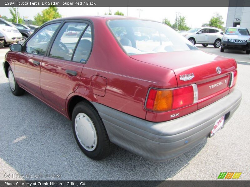 Super Red / Black 1994 Toyota Tercel DX Sedan