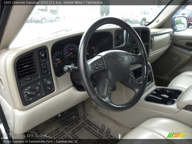 Summit White / Tan/Neutral 2005 Chevrolet Suburban 1500 Z71 4x4