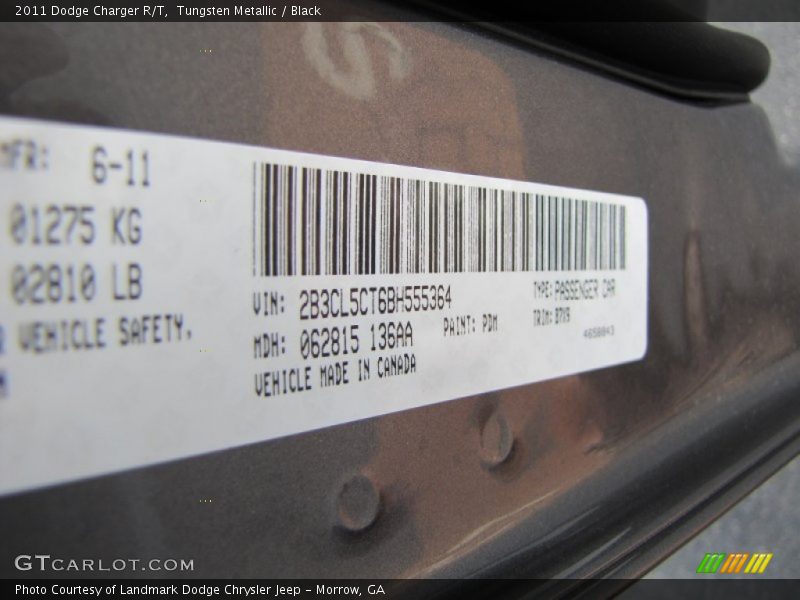 Tungsten Metallic / Black 2011 Dodge Charger R/T