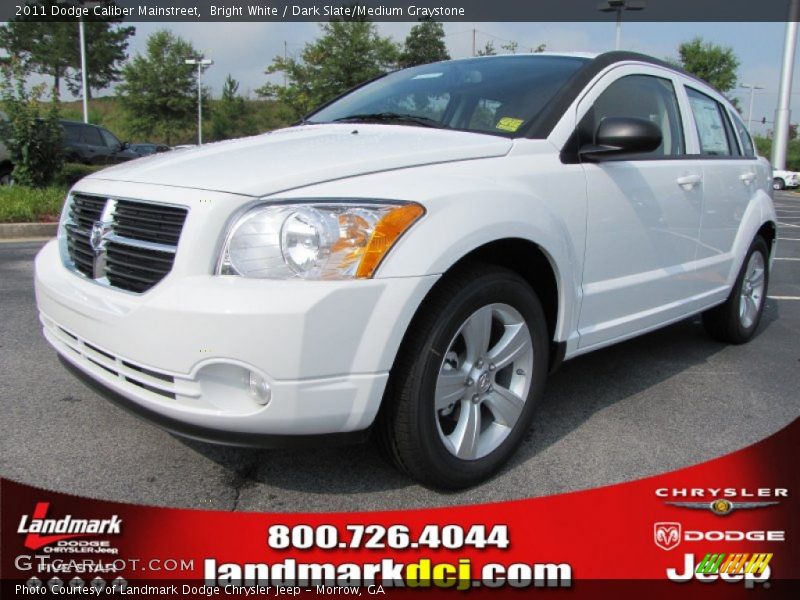 Bright White / Dark Slate/Medium Graystone 2011 Dodge Caliber Mainstreet