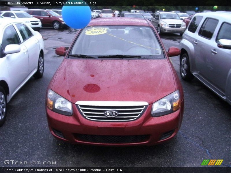 Spicy Red Metallic / Beige 2009 Kia Spectra EX Sedan