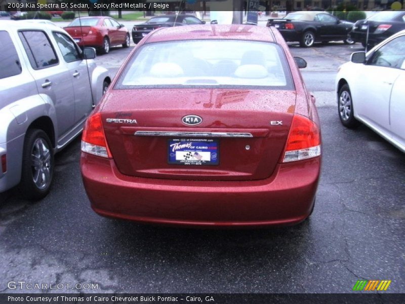 Spicy Red Metallic / Beige 2009 Kia Spectra EX Sedan