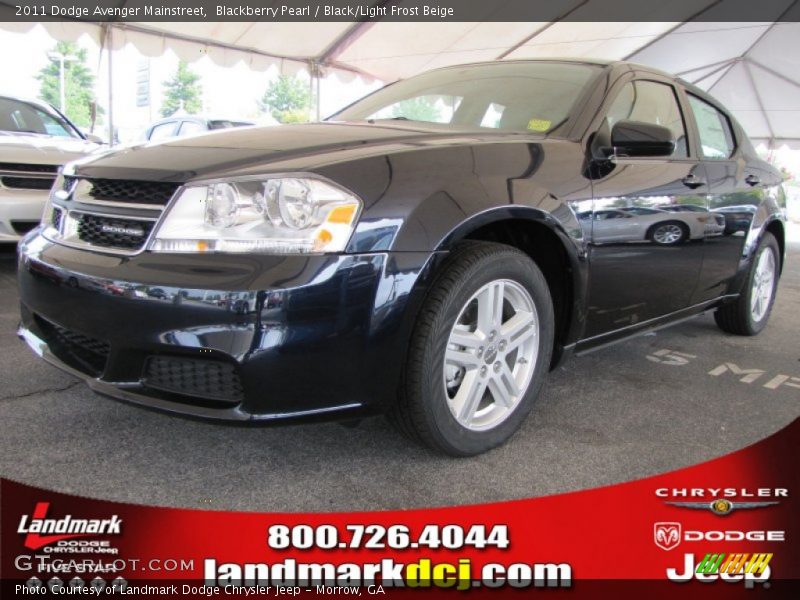 Blackberry Pearl / Black/Light Frost Beige 2011 Dodge Avenger Mainstreet