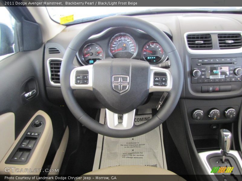 Blackberry Pearl / Black/Light Frost Beige 2011 Dodge Avenger Mainstreet