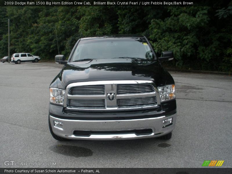 Brilliant Black Crystal Pearl / Light Pebble Beige/Bark Brown 2009 Dodge Ram 1500 Big Horn Edition Crew Cab