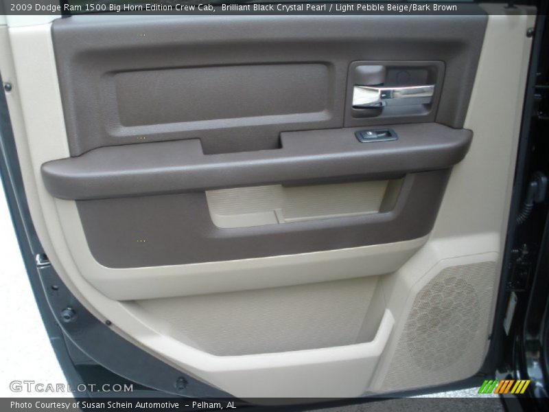 Brilliant Black Crystal Pearl / Light Pebble Beige/Bark Brown 2009 Dodge Ram 1500 Big Horn Edition Crew Cab