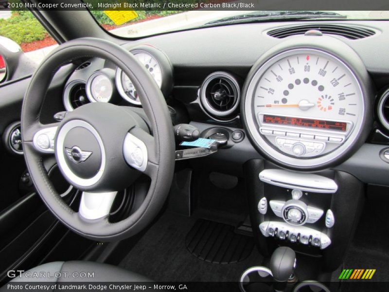 Midnight Black Metallic / Checkered Carbon Black/Black 2010 Mini Cooper Convertible