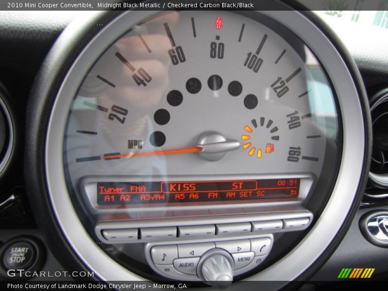 Midnight Black Metallic / Checkered Carbon Black/Black 2010 Mini Cooper Convertible