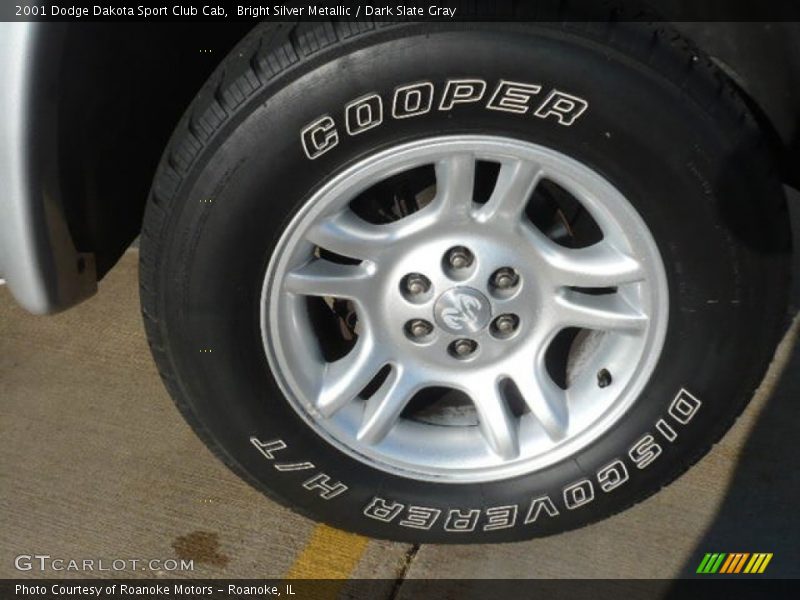 Bright Silver Metallic / Dark Slate Gray 2001 Dodge Dakota Sport Club Cab