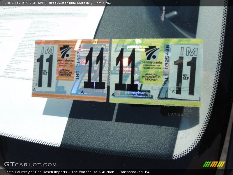 Breakwater Blue Metallic / Light Gray 2009 Lexus IS 250 AWD