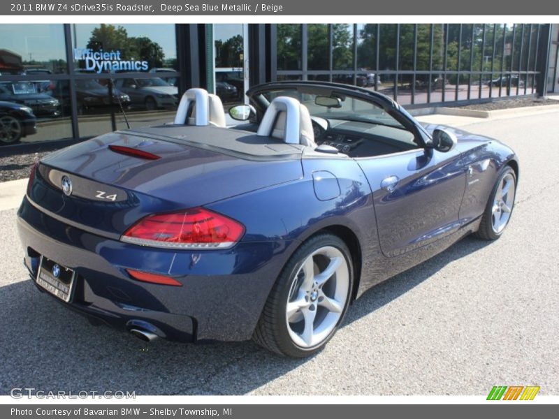 Deep Sea Blue Metallic / Beige 2011 BMW Z4 sDrive35is Roadster