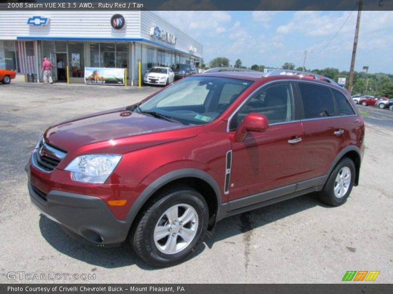 Ruby Red / Tan 2008 Saturn VUE XE 3.5 AWD