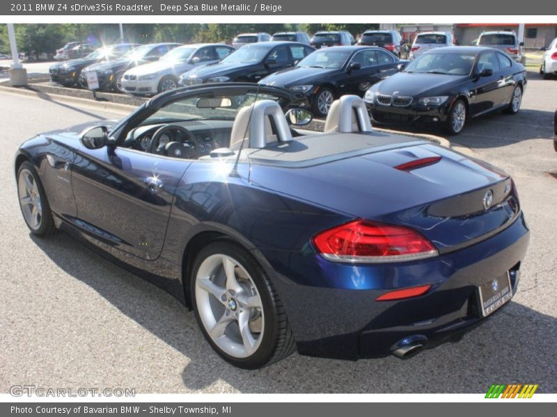 Deep Sea Blue Metallic / Beige 2011 BMW Z4 sDrive35is Roadster