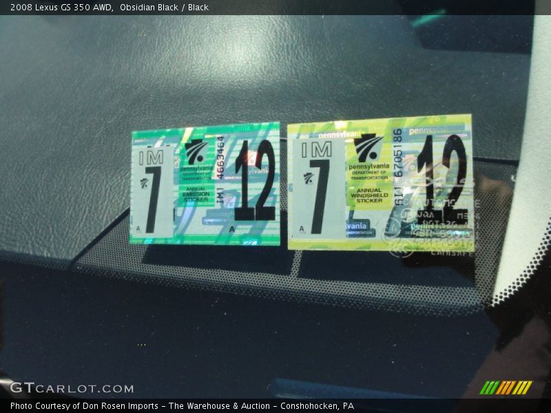 Obsidian Black / Black 2008 Lexus GS 350 AWD