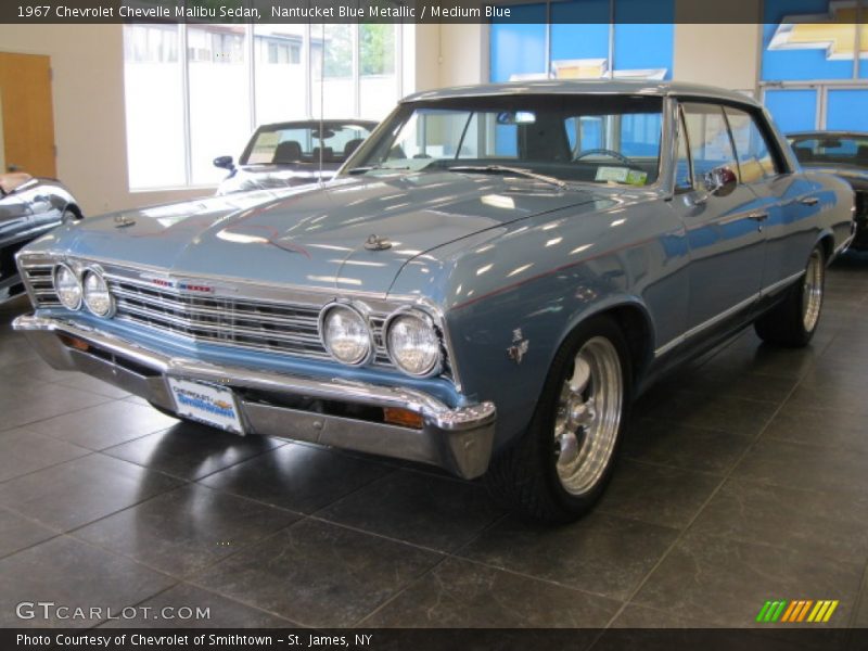 Nantucket Blue Metallic / Medium Blue 1967 Chevrolet Chevelle Malibu Sedan