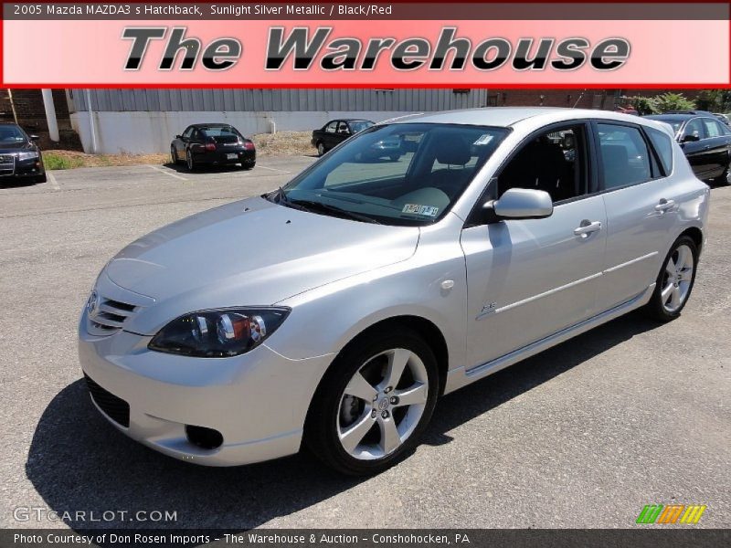 Sunlight Silver Metallic / Black/Red 2005 Mazda MAZDA3 s Hatchback