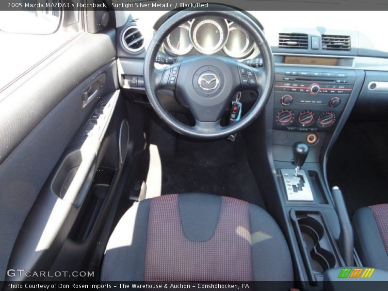 Sunlight Silver Metallic / Black/Red 2005 Mazda MAZDA3 s Hatchback