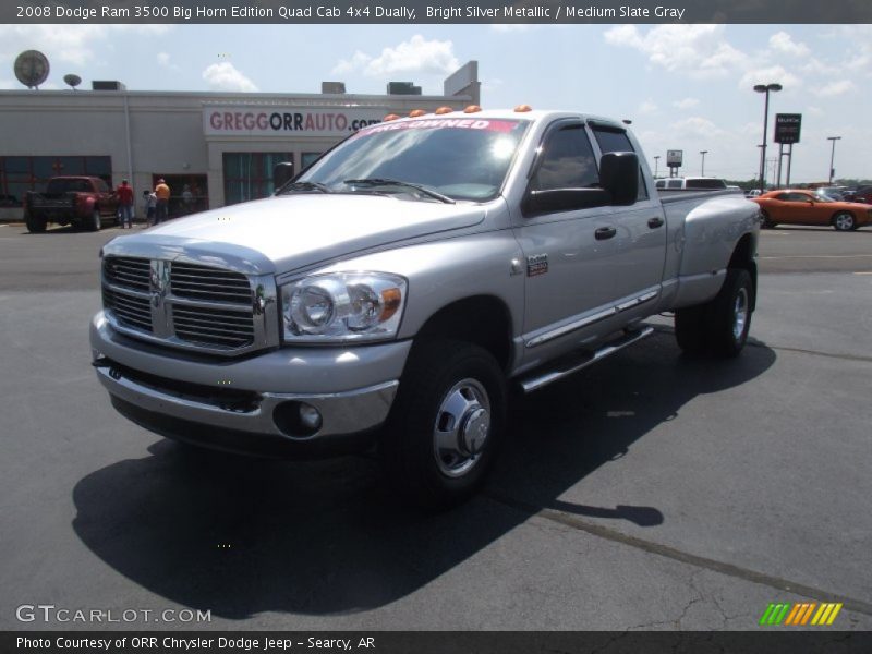 Bright Silver Metallic / Medium Slate Gray 2008 Dodge Ram 3500 Big Horn Edition Quad Cab 4x4 Dually