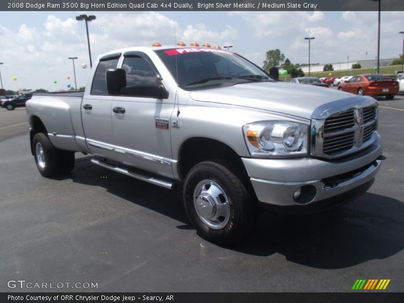 Bright Silver Metallic / Medium Slate Gray 2008 Dodge Ram 3500 Big Horn Edition Quad Cab 4x4 Dually