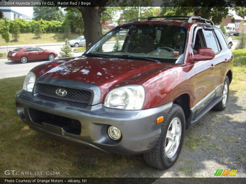 Merlot Red / Beige 2004 Hyundai Santa Fe GLS