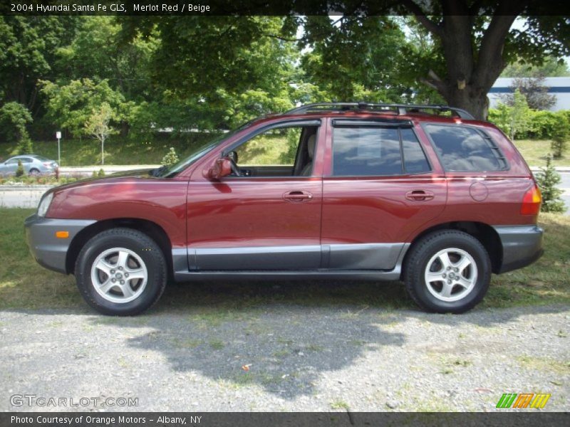 Merlot Red / Beige 2004 Hyundai Santa Fe GLS