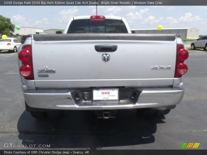 Bright Silver Metallic / Medium Slate Gray 2008 Dodge Ram 3500 Big Horn Edition Quad Cab 4x4 Dually