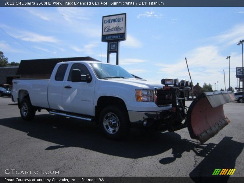 Summit White / Dark Titanium 2011 GMC Sierra 2500HD Work Truck Extended Cab 4x4