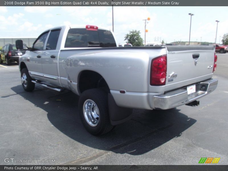 Bright Silver Metallic / Medium Slate Gray 2008 Dodge Ram 3500 Big Horn Edition Quad Cab 4x4 Dually