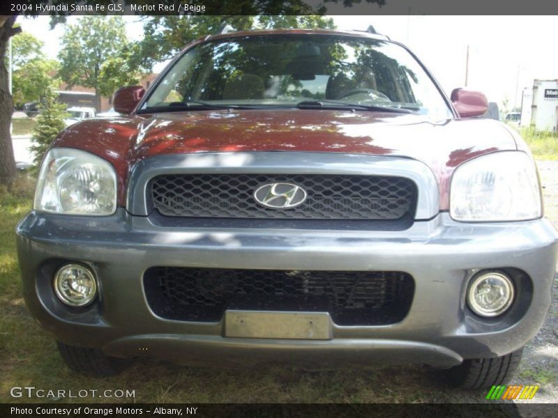Merlot Red / Beige 2004 Hyundai Santa Fe GLS