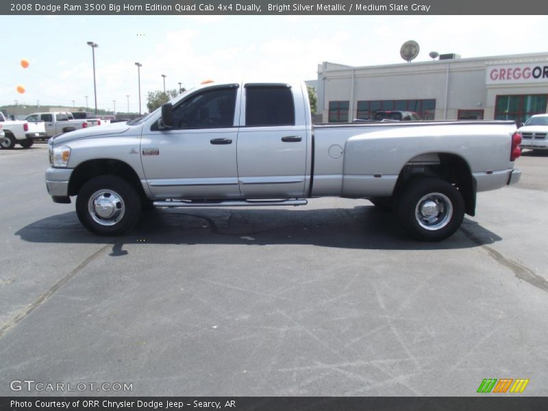Bright Silver Metallic / Medium Slate Gray 2008 Dodge Ram 3500 Big Horn Edition Quad Cab 4x4 Dually