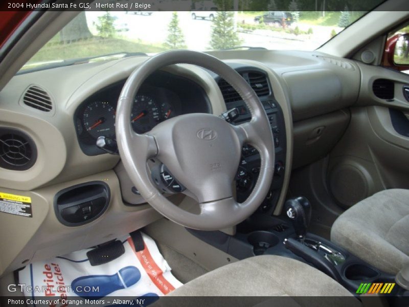 Merlot Red / Beige 2004 Hyundai Santa Fe GLS