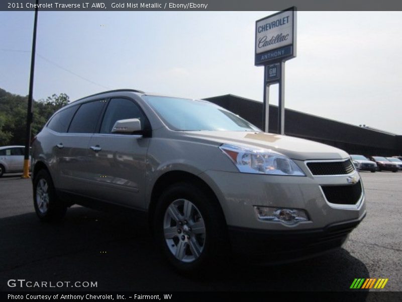 Gold Mist Metallic / Ebony/Ebony 2011 Chevrolet Traverse LT AWD
