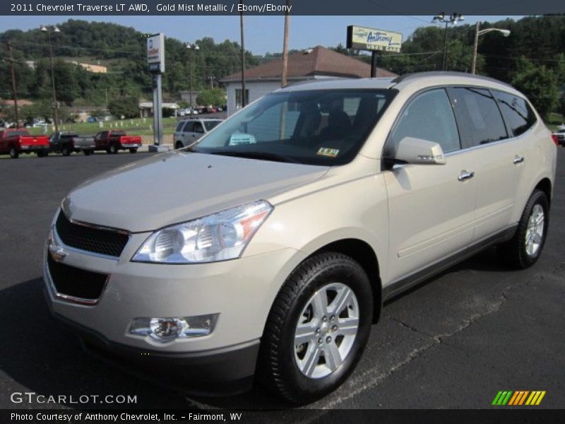 Gold Mist Metallic / Ebony/Ebony 2011 Chevrolet Traverse LT AWD