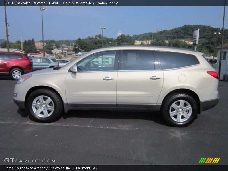 Gold Mist Metallic / Ebony/Ebony 2011 Chevrolet Traverse LT AWD
