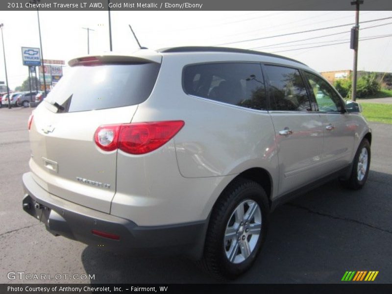 Gold Mist Metallic / Ebony/Ebony 2011 Chevrolet Traverse LT AWD