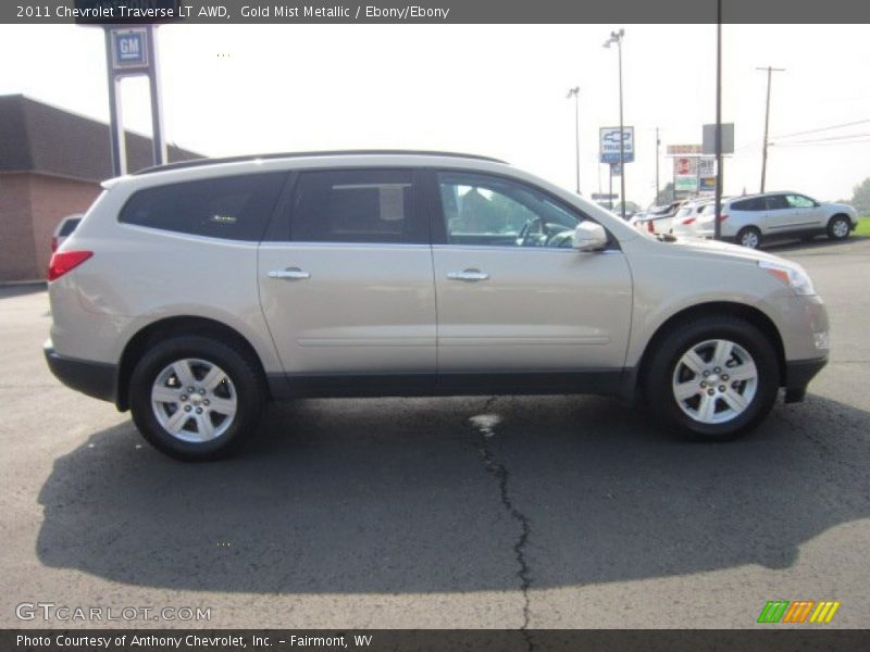 Gold Mist Metallic / Ebony/Ebony 2011 Chevrolet Traverse LT AWD