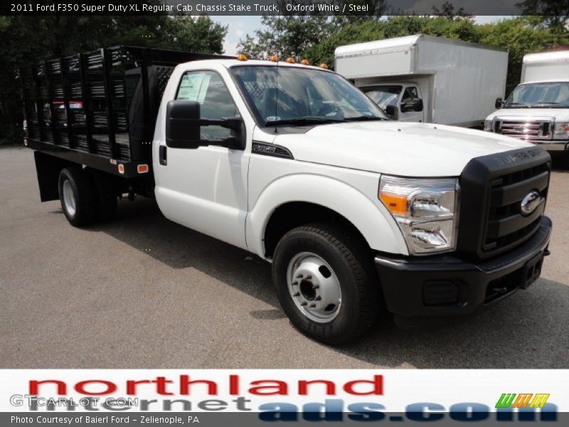 Oxford White / Steel 2011 Ford F350 Super Duty XL Regular Cab Chassis Stake Truck