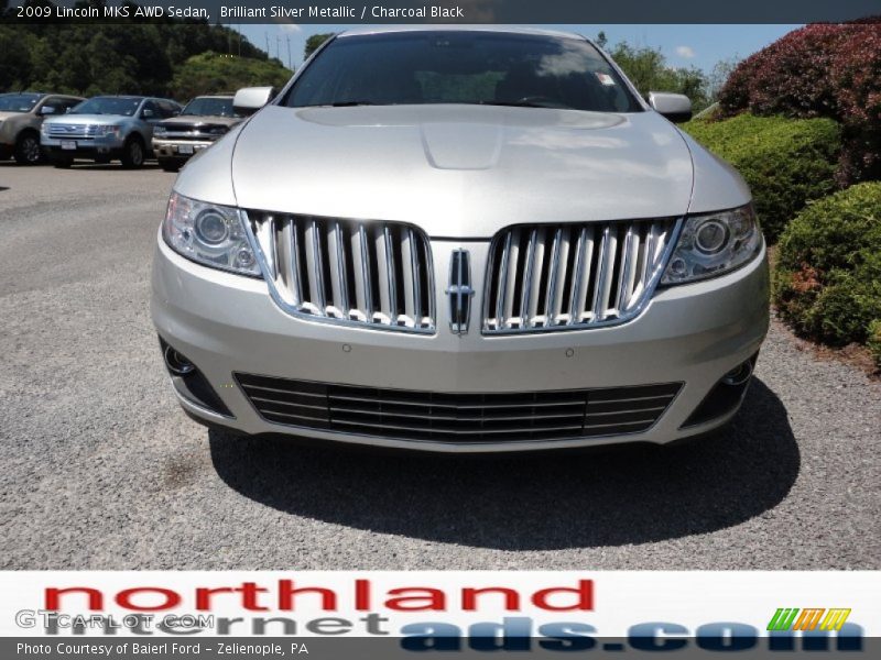 Brilliant Silver Metallic / Charcoal Black 2009 Lincoln MKS AWD Sedan