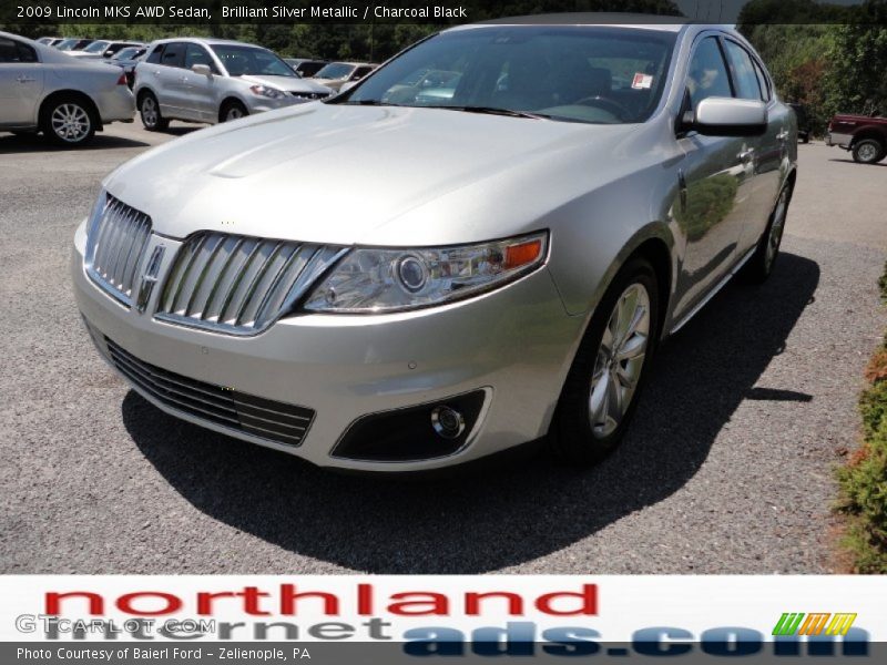 Brilliant Silver Metallic / Charcoal Black 2009 Lincoln MKS AWD Sedan